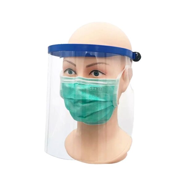 Gesichtsvisier mit auswechselbarem Schild, blau
