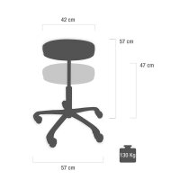Design Drehhocker mit Holz-Rückenlehne weiß
