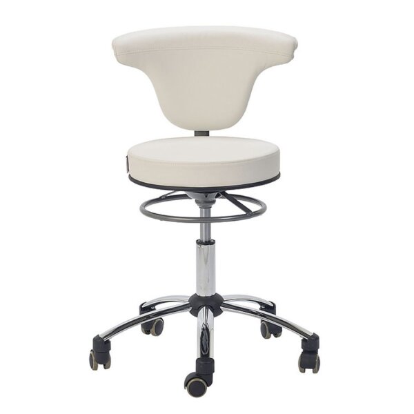 Drehhocker mit Rückenlehne 360° drehbar weiß