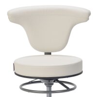 Drehhocker mit Rückenlehne 360° drehbar weiß