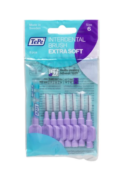 TePe Interdentalbürsten Extraweich Helllila 1,1 mm 8 Stück